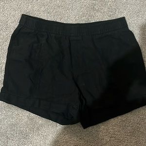 Black linen shorts